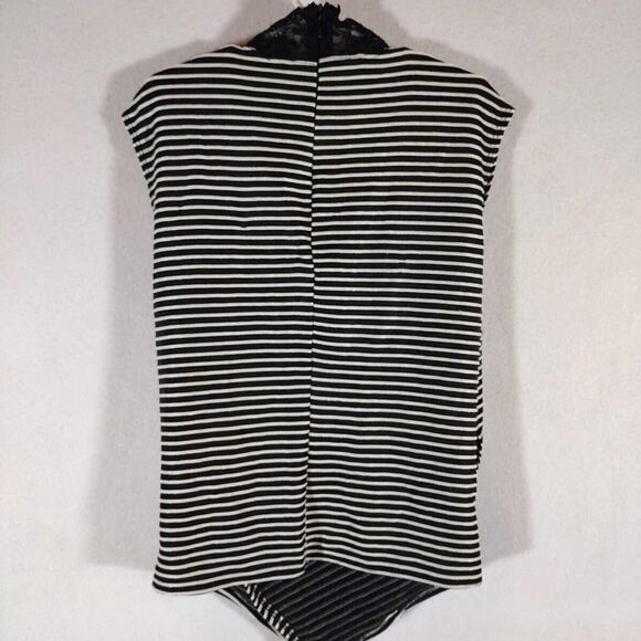 Women's Shirt By M Solo, Size Small, Black/grey/white Stripped - Picture 2 of 10